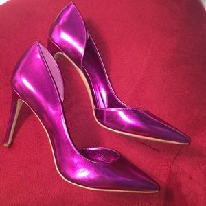 Pink metallic heels
